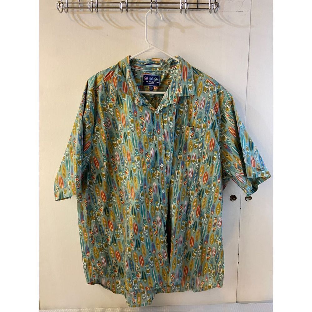 Charleston Thread Shirt Hawaiian Cruise‎ xxl Surfboards Nylon blend #119486